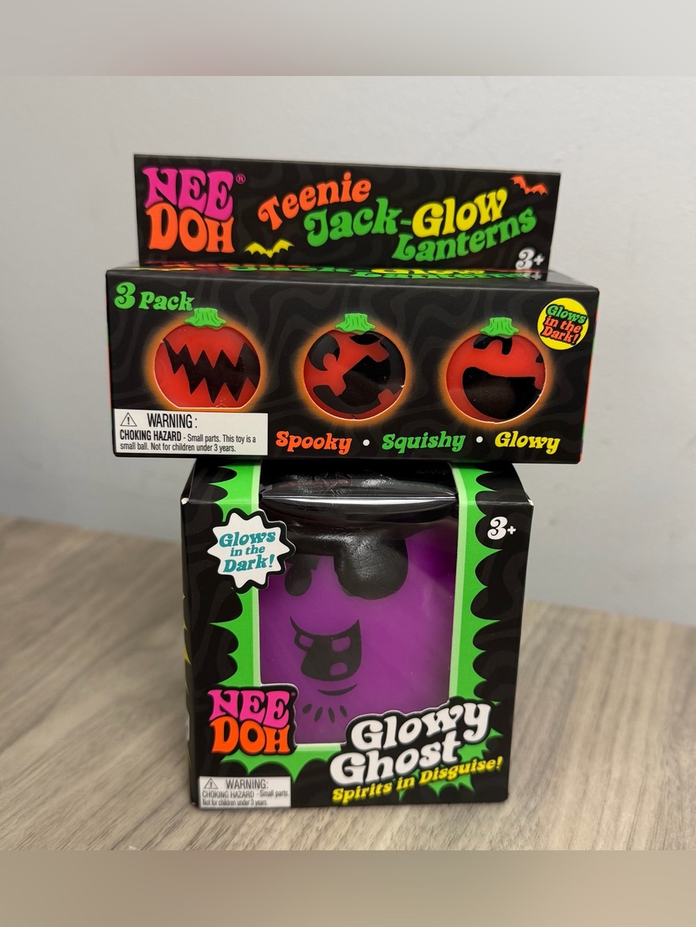 (2) NeeDoh Glowy Ghost Pirate & Teenie Jack-Glow Lanterns